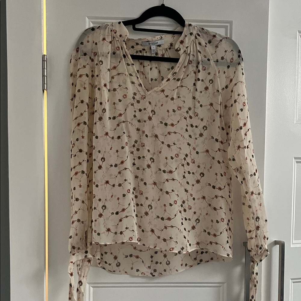 Derek Lam Cream Floral Blouse